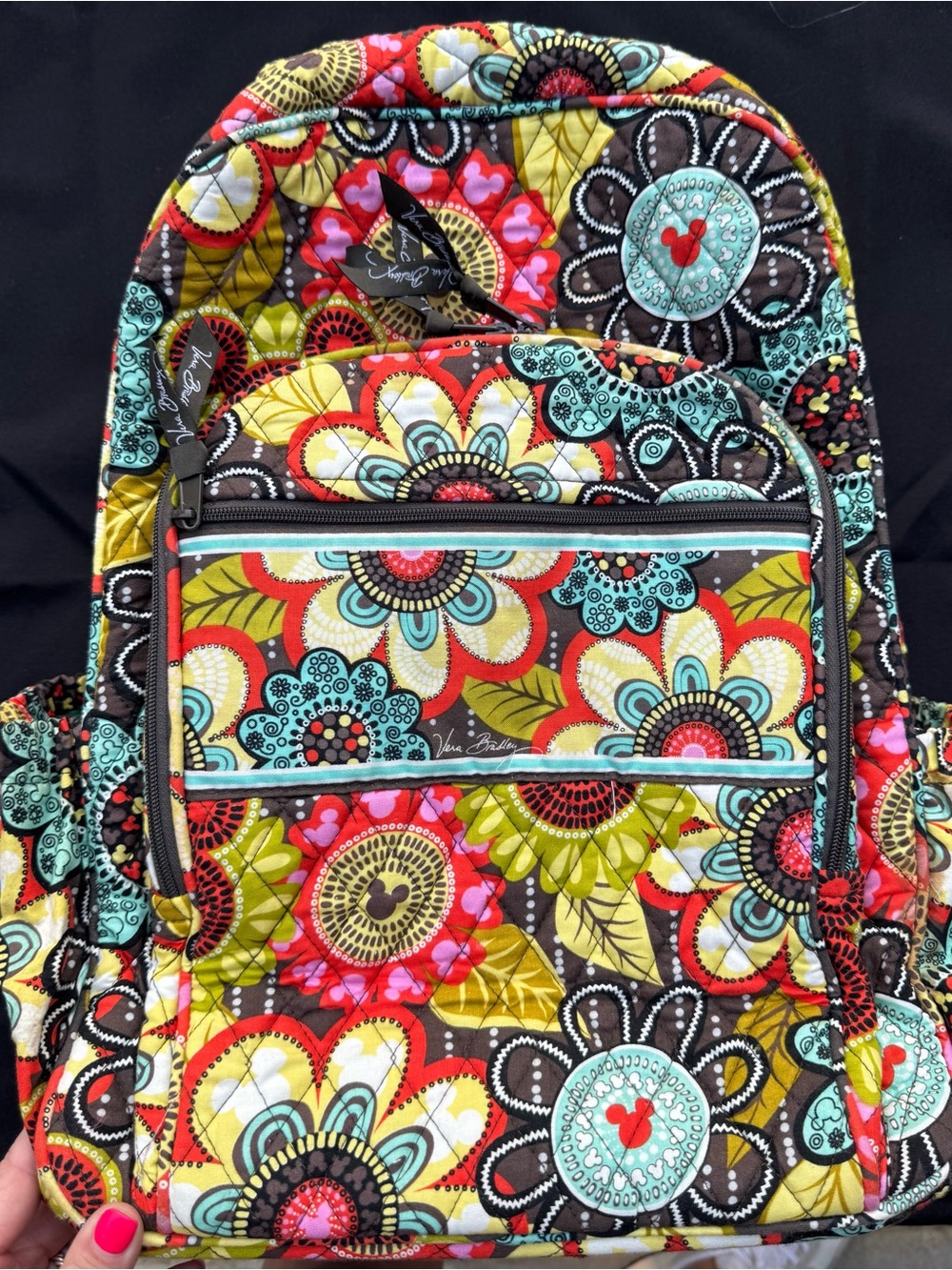 Vera Bradley Mickey's Perfect Petals Large Campus Backpack *Retired Pattern*